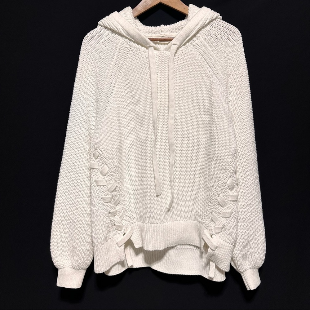 L.O.G.G Knit Hoodie Coastal Grandma Slouchy Cozy Soft | Cabincore Cozycore